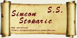 Simeon Stoparić vizit kartica